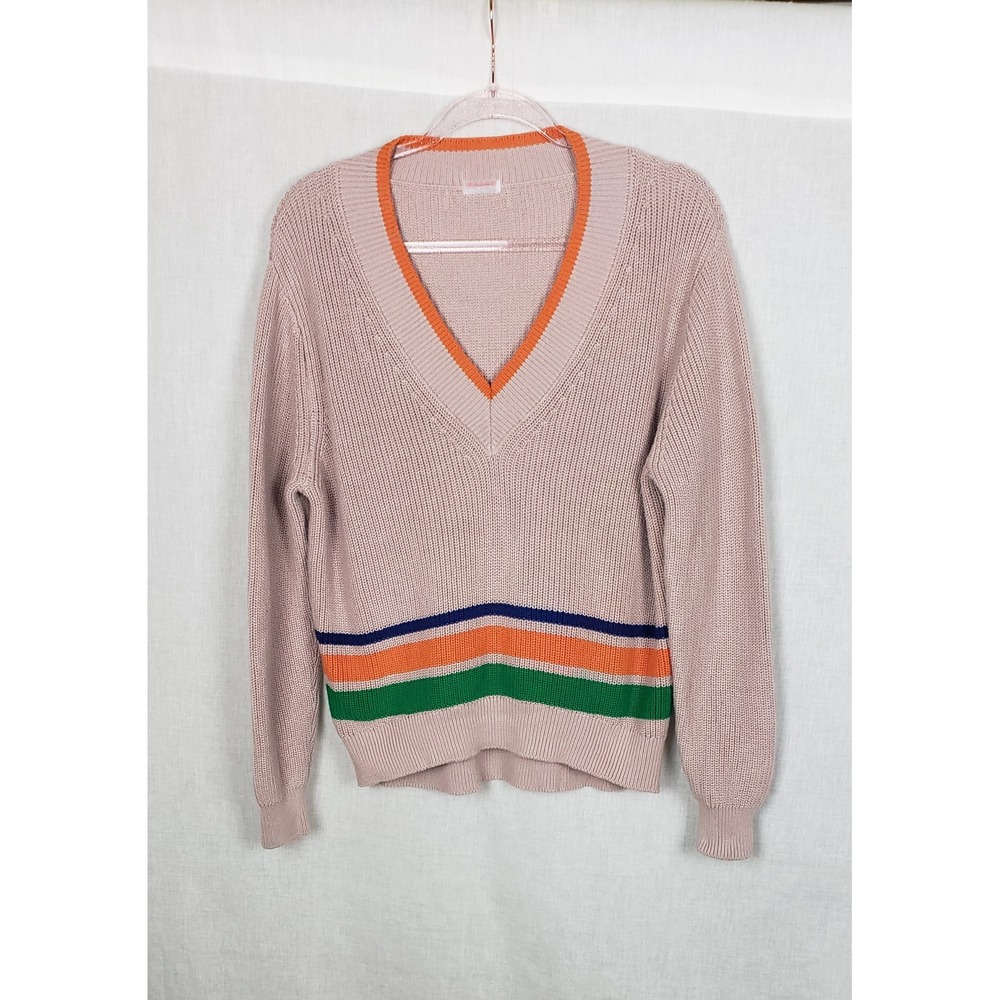 Free People Sweater FP Movement V-Neck‎ Shaker M Knit Sweater Multicolor Striped